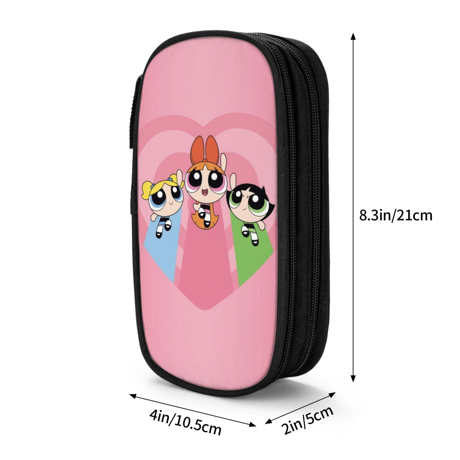 The Powerpuff Gi-rls Pencil Case Large Capacity Pencil Pouch Penbag Office Stationery Organizer Travel Makeup Bag Black