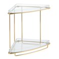 thumbnail image 5 of mDesign Steel/Plastic 2-Tier Bathroom Organizer Corner Shelf - Clear/Soft Brass, 5 of 5