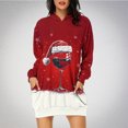 thumbnail image 1 of TIMIFIS Robe Chandail à Capuche Imprimé de Noël Laid pour Femmes Robe Midi Ample à Manches Longues avec Poche Cadeaux de Noël pour Femmes, 1 of 4
