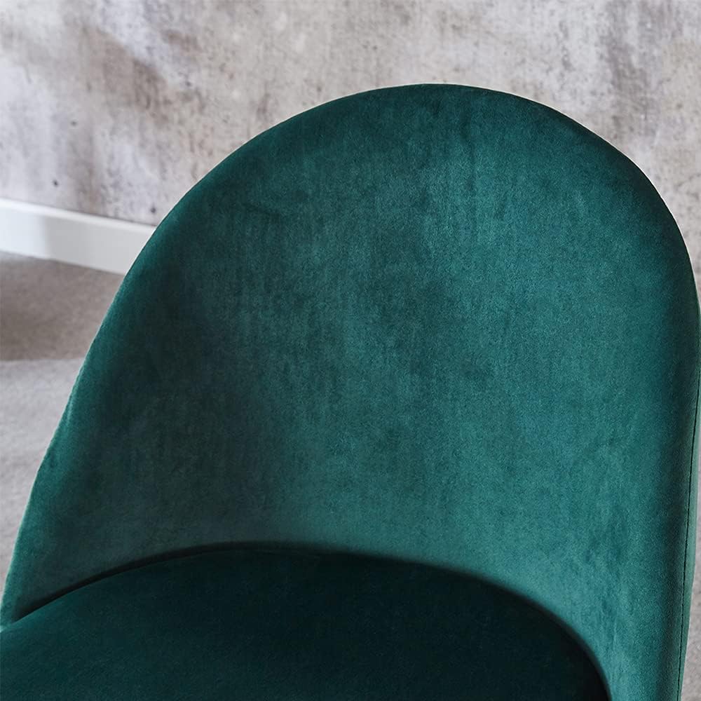 Anchorhome Modern Velvet Dining Chairs Set of 4, Upholstered Accent Side Chairs with Curved Backrest and Wooden Legs, Contemporary Kitchen & Dining Room Furniture, Green