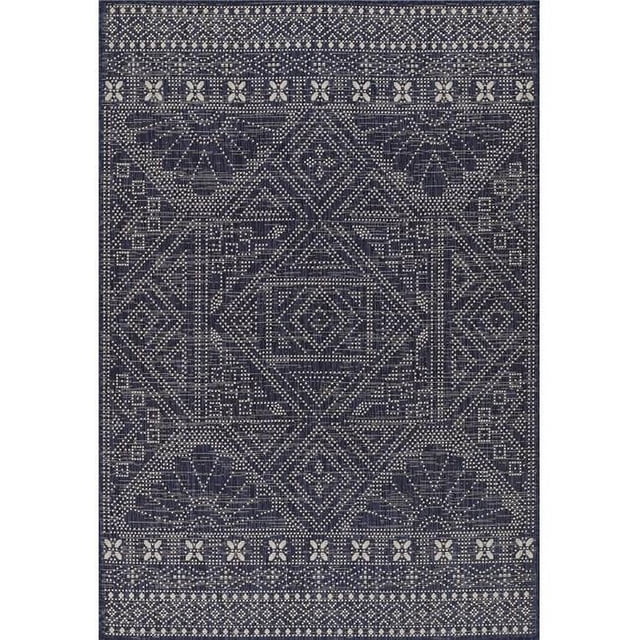 Momeni RIVRARV-03NVY4160 Tapis Rectangulaire Transitionnel Fait Main 4 Pi. 1 Po. x 6 Pi. Riviera, Marine