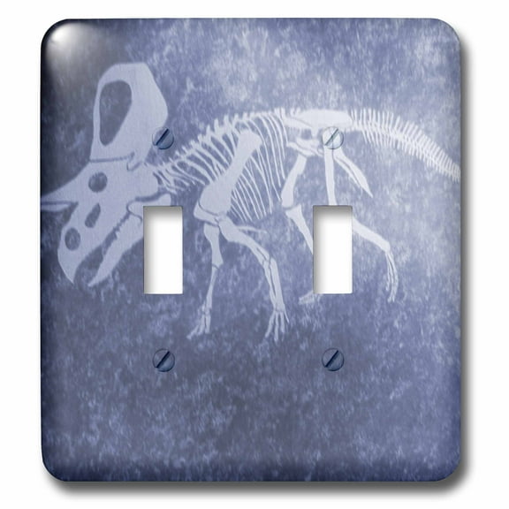 3dRose, Blue and White Dinosaur II, double toggle switch