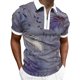 thumbnail image 1 of Camisas Para Hombre Hombres Primavera y verano Camisa Solapa Cremallera Casual Manga corta Camisa suelta Elegante Camisa estampada Top (Navy, XXL), 1 of 5