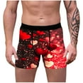 thumbnail image 2 of Jinhomg Valentine's Day Men's Underwear Soft Comfy Milk Silk Boxer Briefs 2025 Trendy Heart Graphic Boxers Male Holiday Gifts Holiday Saving Pink XL, 2 of 8