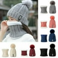 thumbnail image 5 of 2PCS Set Winter Women Ladies Wooly Thick Knit Hat And Scarf Set knitted Woollen, 5 of 5