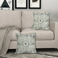 thumbnail image 3 of Blue Gray Pillow Covers 16x16 Set of 2 Boho Ethnic Carpet Grey Cream Print Rustic Decorative Throw Pillows Bohemian Design Outdoor PillowCase Linen Farmhouse Cushion Covers Decor for Couch Sofa Bed, 3 of 6