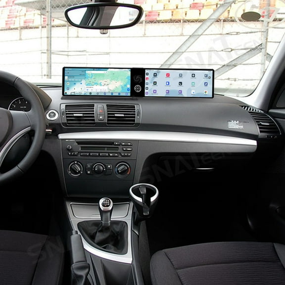 SNATEEN Dual 12.3 inch Carplay Screen/Radio/Multimedia Player for BMW 1 Series 2006-2011 Models Universal Car Navigation/GPS Upgrade Headunit Android Display 1080P Touch Screen Replace System