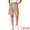 Khaki, variant on Women's Linen Elastic High Waist Summer Bermuda Shorts L Apricot