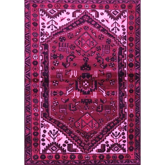 Ahgly Company Indoor Rectangle Persian Pink Traditional Area Rugs, 5' x 7'
