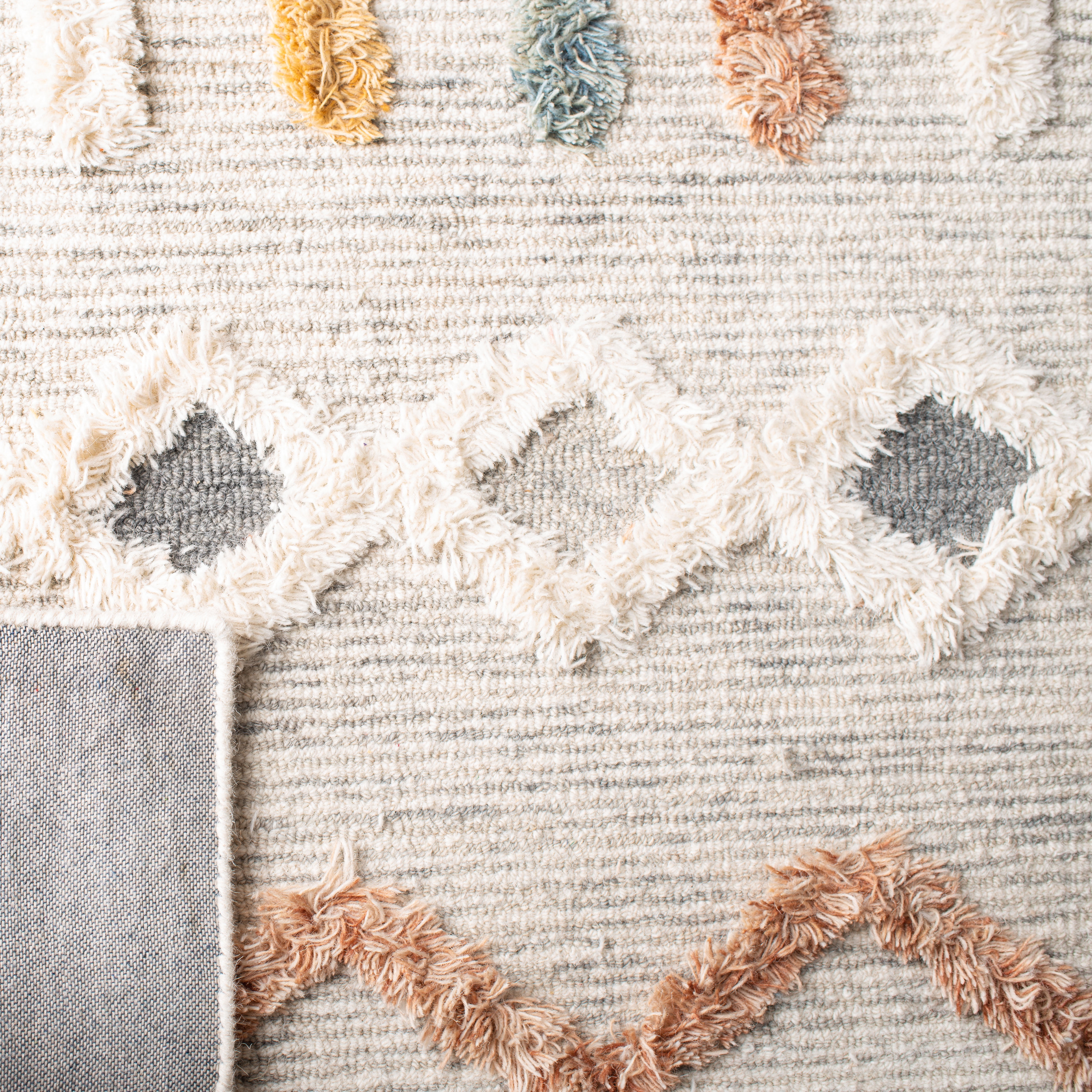 SAFAVIEH Kenya Arturas Southwestern Wool Runner Rug, Ivory/Blue, 2'3" x 10'