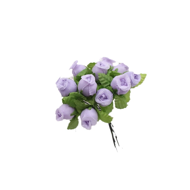 Bewildely Flores artificiales Rosa Mini ramo hogar boda regalo falso año nuevo fiesta decoración arreglo suministros Kits de decoración para fiestas Púrpura