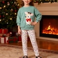 thumbnail image 2 of DHFJKG Kids Girl Christmas Clothes Outfits Reindeer Design Crew Neck Long Sleeve Sweatshirt With Floral Pants Outfit For 2-8 Years 2 Piece Xmas Versatile Sets, 2 of 9