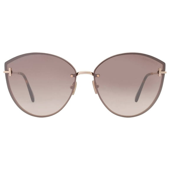 Tom Ford FT1106 28G Metal Shiny Rose Gold Brown Mirror 63 mm Women's Sunglasses
