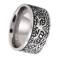 thumbnail image 3 of Celtic Tree of Life Ring Black Silver Stainless Steel Viking Yggdrasil Band, 3 of 5