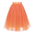 thumbnail image 6 of Tulle Skirts for Women Elastic Waist Lace Up Bow Knee Length Layered Mesh Flowy A Line Tutu Skirts Puffy Skirt Fairy Skirt, 6 of 6