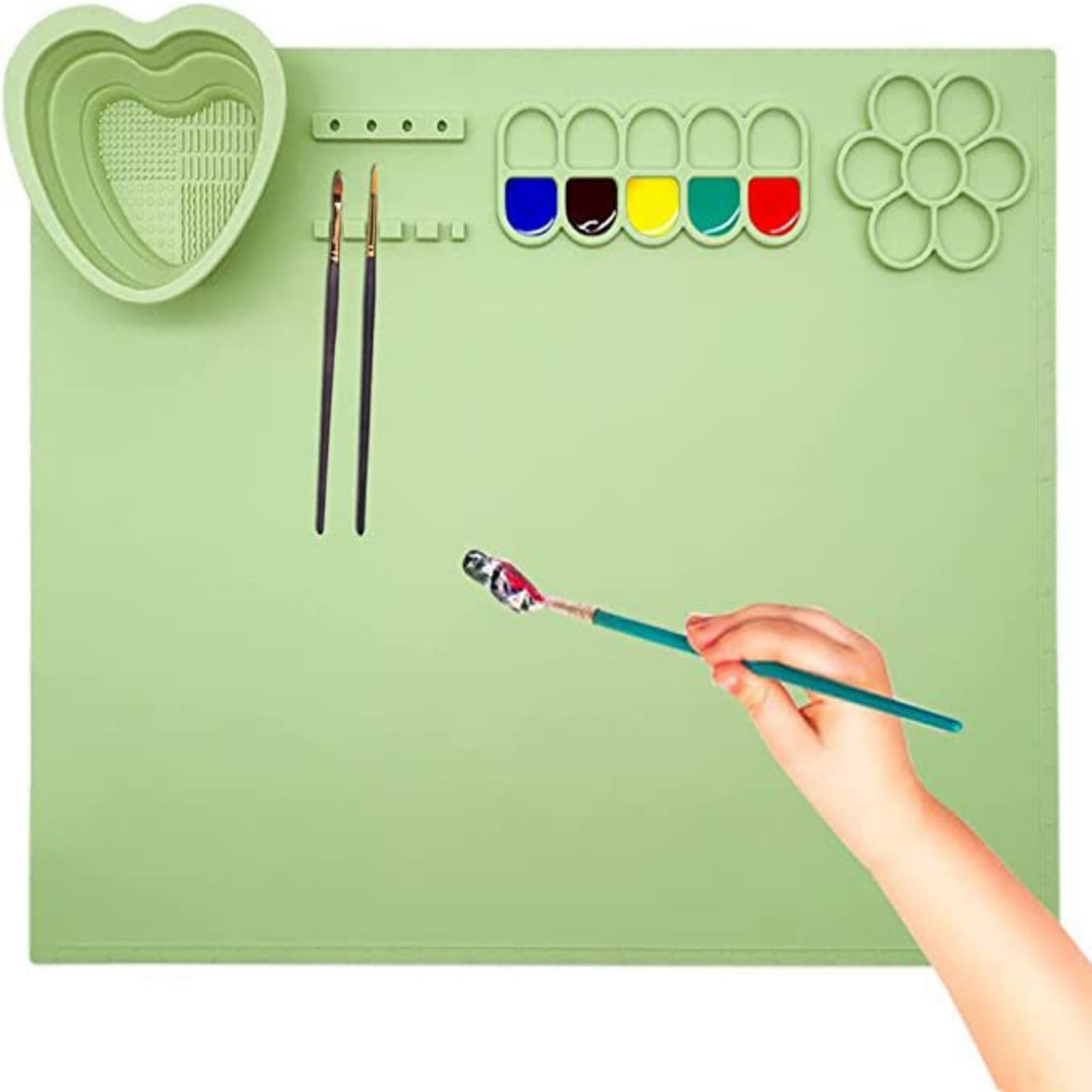 Litake Paint Palette,Thick Silicone Craft Mat,20×16 inches Large