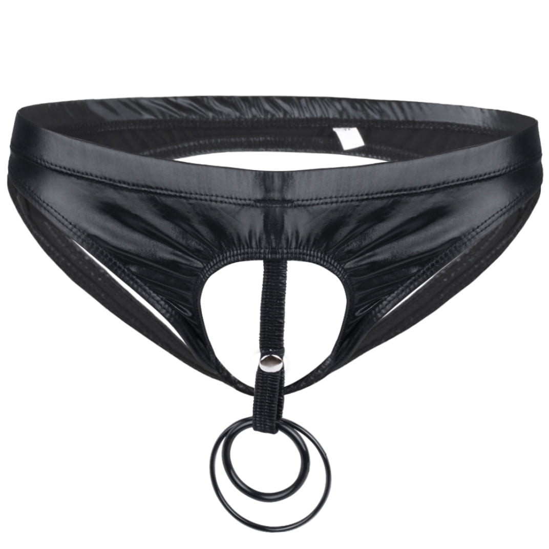 iEFiEL Men Patent Leather Bikini Briefs Stretchy Underwear Underpants ...