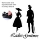 thumbnail image 3 of Advancent Pegatinas de pared de PVC para hombres y mujeres, calcomanías de silueta para sala de estar y dormitorio de alta adherencia, decoración Decoración del hogar Negro 20x25cm Advancent JJ8670-00, 3 of 6