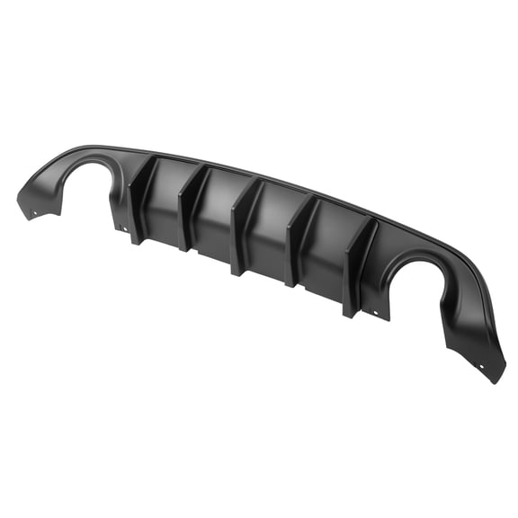 Ikon Motorsports Rear Diffuser Compatible with 15-23 Dodge Charger IKON V1 Style Matte Black PP Rear Bumper Diffuser Lip With 5 Shark Fins - 2PCS