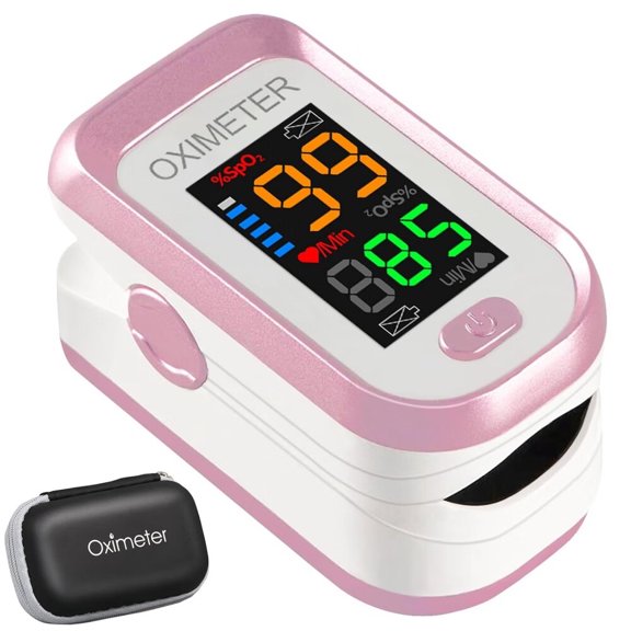 SpO2 Pulse Oximeter Fingertip,Finger Pulse Oximeter with Display,Oxygen Monitor Fingertip with Lanyard,Rose Gold