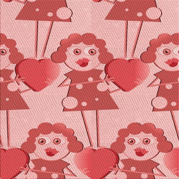 Ahgly Company Indoor Square Patterned Pastel Pink Area Rugs, 4' Square