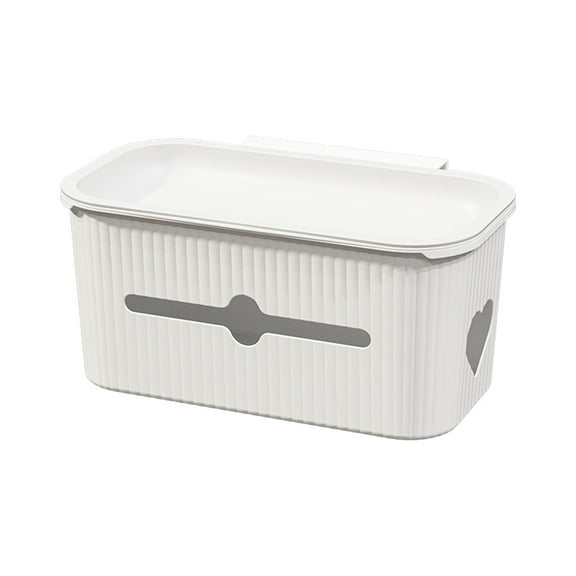 White Plastic Bedside Hanging Basket | Dormitory Storage Organizer for Upper & Lower Bunk | Phone Shelf & Small Item Holder | 10.4x6.4x4.7 Inches