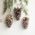 thumbnail image 2 of Adornos de piña natural para árbol de Navidad Otoño Rústico Mini Piña Adorno colgante Decoraciones para árboles de Navidad Pequeño adorno de Acción de Gracias con aguja de pino Baya para JAMW Sencillez, 2 of 5