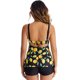 thumbnail image 4 of Trajes de baño de 2 piezas para mujer, traje de baño con cordón y espalda descubierta, Top y pantalones cortos estampados a la moda, traje de baño para mujer, pantalones negros y limón L, 4 of 6