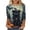 #0063-Multicolor, variant on Uootdi Halloween Womens Tops Crew Neck Witch Bat Print 3/4 Sleeve Tops for Women Plus Size Loose Fit Autumn Outdoor Trip Lightweight Womens Blouses Gift