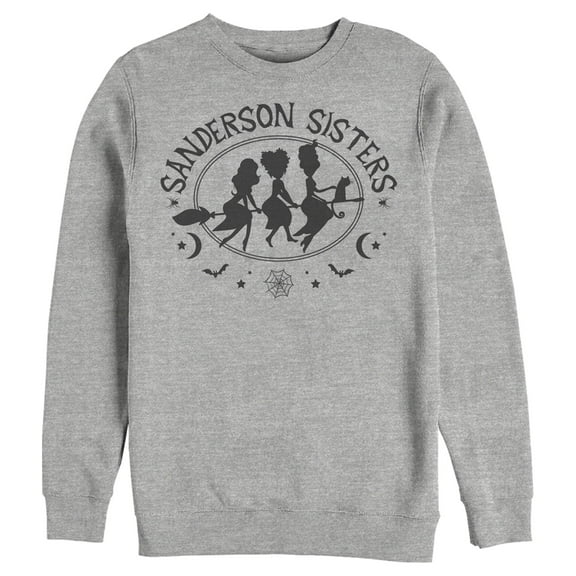 Men's Hocus Pocus Sanderson Sisters Broom Silhouette Sweatshirt Athletic Heather Small