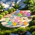 thumbnail image 2 of 100PCS Tiny Resin Bulk Duck Miniature Figures Ornament Luminous Transparent Multicolor Dollhouse Decor Accessorie for Garden Aquarium Potted Ornament,10 Colors, 2 of 6