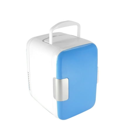12v Freezer Refrigerator 4L Mini Car Fridge Freezer Cooler Warm Use 12V Portable Icebox Travel Refrigerator for Camping Driving Blue ()