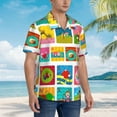 thumbnail image 5 of Fancy Letters Hawaiian Shirts For Men, Summer Short-Sleeve Relaxed-Fit Button-Down Shirts X-Large, 5 of 9