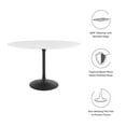 thumbnail image 4 of Modway Lippa 48" Oval Wood Top and Metal Dining Table in Black/White, 4 of 7