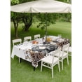 thumbnail image 3 of Outdoor Tablecloth with Umbrella Hole and Zipper, Rabbits Pine Cone Rectangle Table Cloth 60x84 Inch Waterproof Tablecloth, Sweet Home Texture Brown Leaves Berries Picnic Table Cover for Patio, 3 of 7