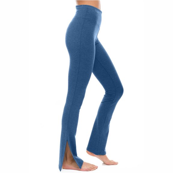 Meichang Flare Yoga Leggings Women Plus Size High Elastic Waisted Workout Yoga Pants Solid Side Slit Sport Cropped Trousers Running Yoga Gym Lounge Bootcut Tight Pants