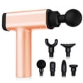 thumbnail image 1 of Pistola de masaje eléctrica para músculos, 30 niveles de velocidad ajustable, 6 cabezales de masaje, diseño ergonómico, batería recargable de 2600mAh, color rosa., 1 of 7