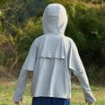 thumbnail image 5 of abtuhar Rain Coats for Girls,Toddler Jacket,Boys and Girls Casual Solid Sports Hooded Long Sleeve Zipper Sun Proof Breathable Clothing Gray 120, 5 of 5