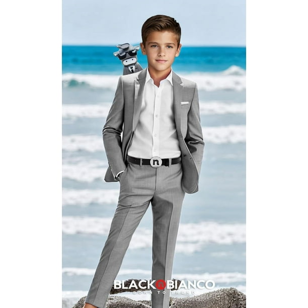 Black n Bianco store Boys' First Class Slim Fit Suits Lightweight Style