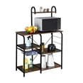 thumbnail image 4 of Lowestbest 35.5" Stand Storage Cart, Rack 4-Tier Kitchen Utility, Rack Microwave Stand Rolling Kitchen Storage, Spice Rack Organizer Workstation with 10 Hooks, Black, 4 of 8