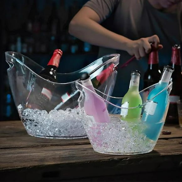 EGNMCR Kitchen Gadgets, Kitchen Accessories, Kitchen Utensils & Gadgets Plastic 4 Liter Champagne Bucket Oval Single Wine Beer Ice Bucket Ice Pellet Bucket Champagne cask