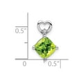 thumbnail image 2 of 14k White Gold Peridot and Diamond Heart Chain Slide, 2 of 2