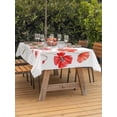 thumbnail image 4 of 54x80 Inch Outdoor Tablecloth with Umbrella Hole Zipper Rectangle Red Flowers Rectangular Tablecloths Outside Waterproof Watercolor Spring Country Botanical Floral Patio Table Cover for Picnic Party, 4 of 8