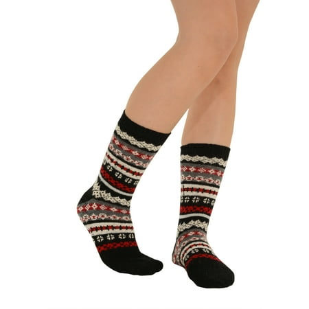 - Womens Fair Isle Socks Nylon Wool Cashmere Blend Ankle Crew Sweater Socks