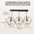 thumbnail image 2 of Lampara Colgante Decorativa iluminacion luz vic 3 Cabezas Metal, 2 of 4