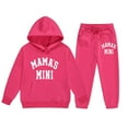 thumbnail image 4 of Zylarhe Girls Boys Sweatshirt Stylish Girls Casual Outfit Set Printed Long Sleeve Hooded Top with Pants Ensemble Hot Pink 4-5 Years, 4 of 4