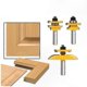 thumbnail image 1 of 3-Piece Router Bit Set, 1/2" Shank, Rail & Blade Cutter for Panel and Cabinet Milling, Power Tool Accessory, 1 of 5