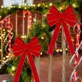 thumbnail image 6 of sruoe Christmas Bows, Christmas Tree Decorations, Christmas Tree Bows and Ribbons, Indoor Outdoor Tree Decoration, Hanging Christmas Bows for Wreaths, Tree Gift Present Decoration, Red, 6 of 7