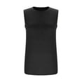 thumbnail image 7 of Fesfesfes Women's Athletic Tank Tops Solid Color Round Neck Sleeveless Blouses Loose Elegant Running Tennis Yoga Comfortable T-Shirt(Black,L), 7 of 7