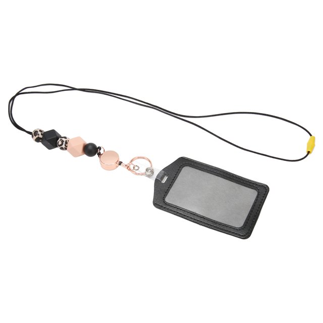Lanière Réglable en Silicone Transparent avec Perles et Porte-Clés Multi-Usage pour Entreprises Salons Professionnels